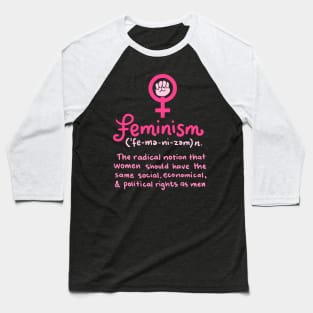 Political Flower Power Resist Feminism Definition Equality Feminist Baseball T-Shirt
